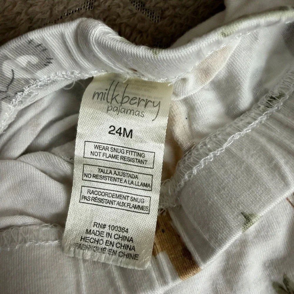 Milkberry Pajamas Safari Animals Pajama Set 24M Bamboo Viscose Soft Sleepwear